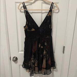 Urban Outfitters Black Floral Mini Dress